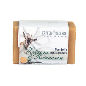Haarseife Zitrone und Rosmarin mit Ziegenmilch von Erpfen Zellerei
