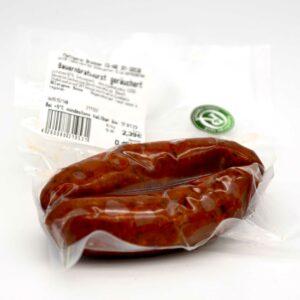 Zwei Bauernbratwürste vakuumverpackt